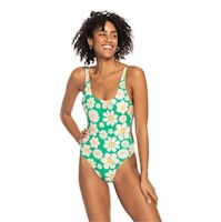 Ropa De Baño Mujer Reversible Roxy - Flores Verde