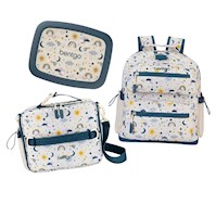 Set Bentgo Mochila Escolar, Lonchera y Porta Lonchera - Friendly Sky