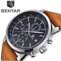 Reloj Hombre BENYAR 5102M Cronógrafos Correa Cuero