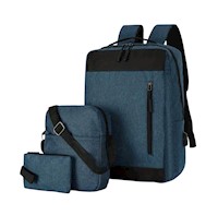 Pack Mochila 3 en 1 Porta Laptop Usb Urbano - V1