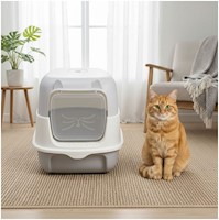 Caja de Arena Arenero con Tapa para Gato con Pala Cernidora 33x35x49cm