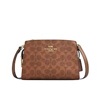 Cartera Crossbody Coach Gia Marron Metalizado
