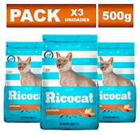 Comida para Gatos Ricocat para Adulto Esterilizado Bolsa 500g x3