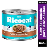 Comida Húmeda Gato Ricocat Filetitos Pavo 160gr