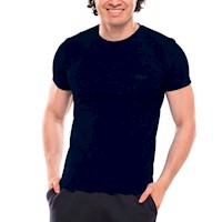 Polo Manga Corta Fila Cuello Redondo Azul Marino