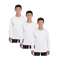 Pack x3 Polo Boston Manga Larga Para Niños