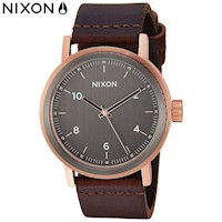 Reloj Nixon Stark A11942001 Acero Inoxidable Oro Rosado Correa de Cuero Marrón