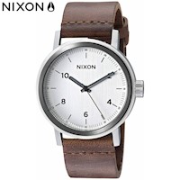 Reloj Nixon Stark A11942092 para Hombre Correa de Cuero Marrón Dial Blanco