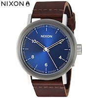 Reloj Nixon Stark A11942301 Para Hombre Correa de Cuero Marrón Dial Azul