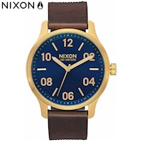 Reloj Nixon Patrol A12433210 Correa de Cuero Marrón Dial Azul