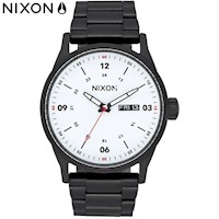 Reloj Nixon Sentry A356005 Fecha Acero Inoxidable Negro Dial Blanco