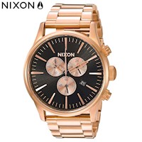 Reloj Nixon Sentry Chrono A3861932 Fecha Cronometro Acero Inoxidable Oro Rosado