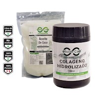 Aceite de Coco 500ml Sachet + Colágeno Hidrolizado 300gr