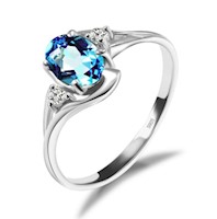 Anillo Mujer Piedra Semipreciosa Topacio Azul AN000064 - Plata 925