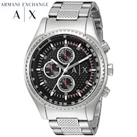 Reloj Armani Exchange AX1612 Cronómetro Acero Inoxidable Dial Negro