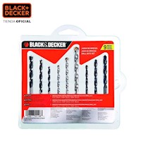 Set de Brocas Multimaterial x 9 Unidades Black+Decker BD0110CS