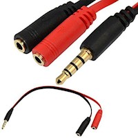 Cable De 2 Jack 3.5 Mm Estéreo Audio Micro A Plug 3.5mm Trrs