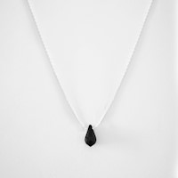 Collar Gota de Cristal Swarovski Negro de Plata