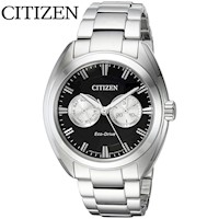 Reloj Citizen Eco Drive Paradex BU4010-56E Solar Fecha Acero Inoxidable Dial Negro