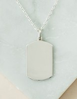 Colección M - Collar placa militar silver