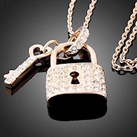 Collar Mujer Llave & Candado Stellux CO000016 - Baño Oro 18K
