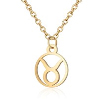 Collar Mujer Signo Zodiacal Tauro CO000078 - Acero Inoxidable Oro Rosa