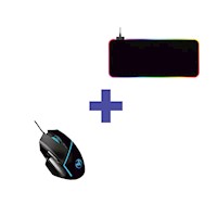 Combo Mouse Pad Gamer Con Luz RGB 80x30 cm + Mouse Gamer 6400 DPI
