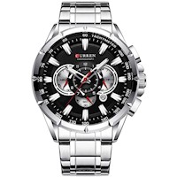 RELOJ CURREN - SILVER BLACK - SKU: CUR-75