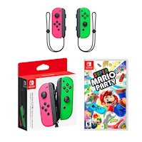 Mario Party + Joy Con Neon Rosa & Verde Splatoon Nintendo Switch