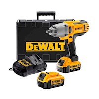 Dewalt Llave Impacto 20V  + Caja Plastica + Cargador + 2 Bat. 3 Ah