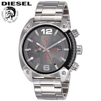 Reloj Diesel Overflow DZ4298 Fecha Cronometro Fecha Acero Inoxidable Dial Gris