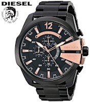 Reloj Diesel Mega Chief DZ4309 Fecha Cronometro Acero Inoxidable Negro Oro Rosado