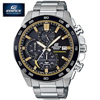 Reloj Casio Edifice Zafiro EFS-S500DB-1BV Solar Acero Inoxidable Dial Negro Dorado