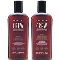 Shampoo Exfoliante Detox 250ml + Acondicionador American Crew Men