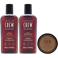 Daily Shampoo + Acondicionador + Cera Pomade 85gr American Crew Men