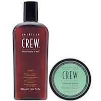 3 en 1 Shampoo, Conditioner y Body Wash + Cera Forming Cream American Crew Men