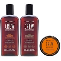 Daily Shampoo + Acondicionador + Cera Matte Clay American Crew Men