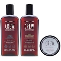 Shampoo Exfoliante +Conditioner +Cera Grooming Cream American Crew Men
