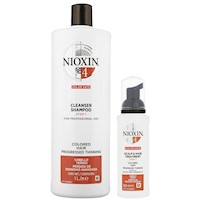 Nioxin-4 Shampoo Densificador 1000ml + Espuma Capilar Cabello Teñido