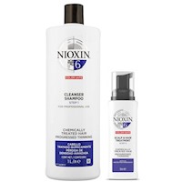 Nioxin-6 Shampoo 1000ml + Espuma Capilar Cabello Tratado Químicamente