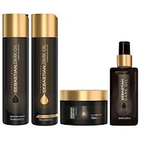 Shampoo 250ml + Acondicionador + Mascarilla +Aceite Sebastian Dark Oil