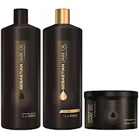 Shampoo 1000ml + Acondicionador + Mascarilla Sebastian Dark Oil
