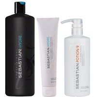 Shampoo Hidratante 1000ml + Mascarilla + Potion 9 Sebastian Hydre