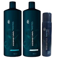 Shampoo para Rizos 1000ml + Acondicionador + Mousse Sebastian Twisted