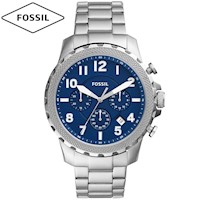 Reloj Fossil Bowman FS5604 Fecha Cronómetro Acero Inoxidable Dial Azul