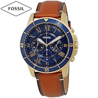 Reloj Fossil Grant FS5268 Cronometro Correa De Cuero - Marrón Dorado