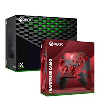 Consola Xbox Series X + Mando Camuflado Rojo