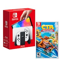 Consola Nintendo Switch Oled Blanco + Crash team Racing