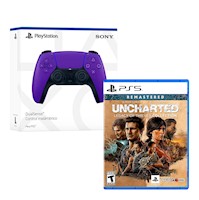 Mando Inalambrico DualSense PS5 Galactic Purple +Uncharted Legacy of Thieves