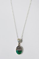 DIJE CIRCULO CRISOCOLA  CON CADENA FIGARI 40CM